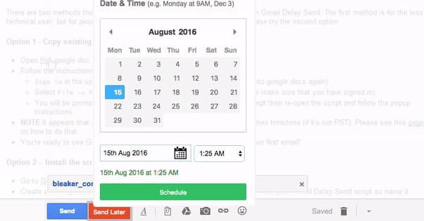Delayed Sending Gmail